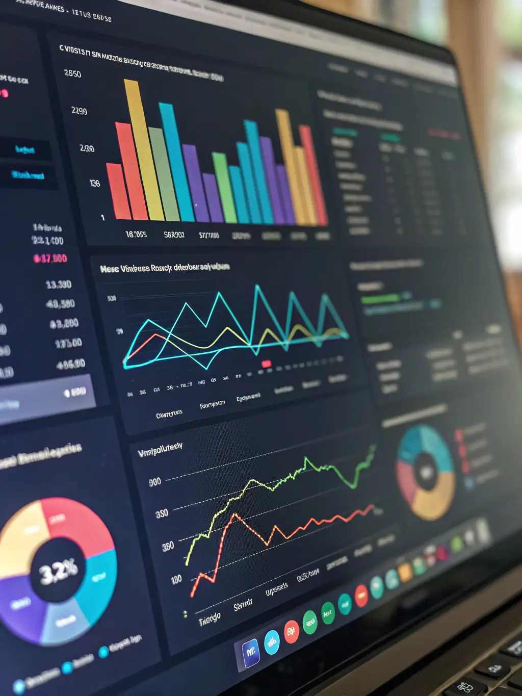 A customizable dashboard interface showing various financial metrics and key performance indicators (KPIs).